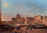 St. Peter's and the Vatican Palace, Rome by Ippolito Caffi